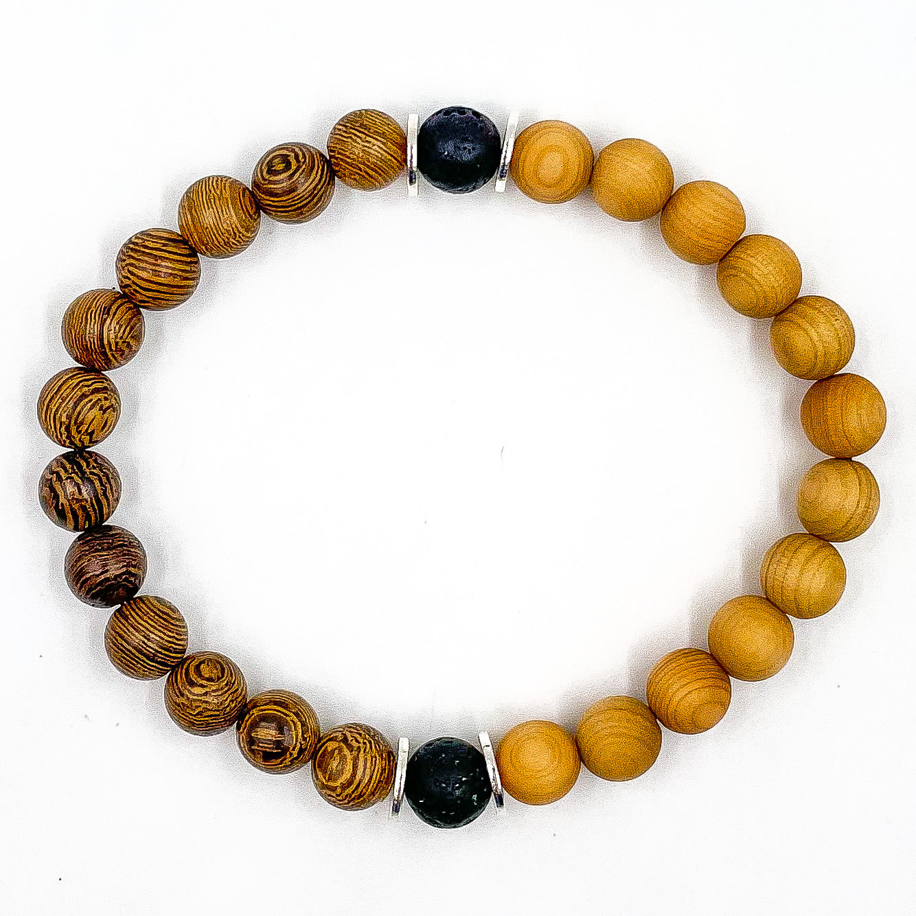 Westland - Zebrawood, Cedar, & Lava Rock Mala Beaded Bracelet