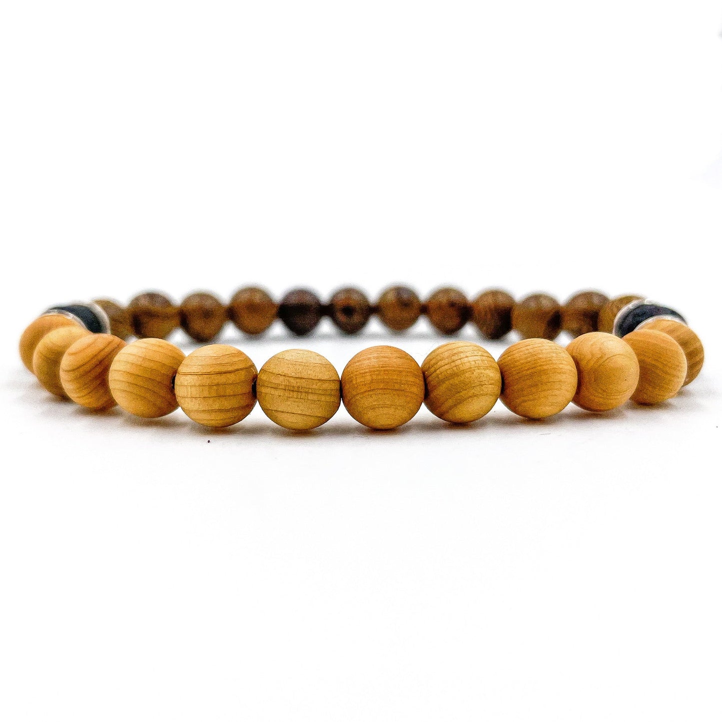 Westland - Zebrawood, Cedar, & Lava Rock Mala Beaded Bracelet